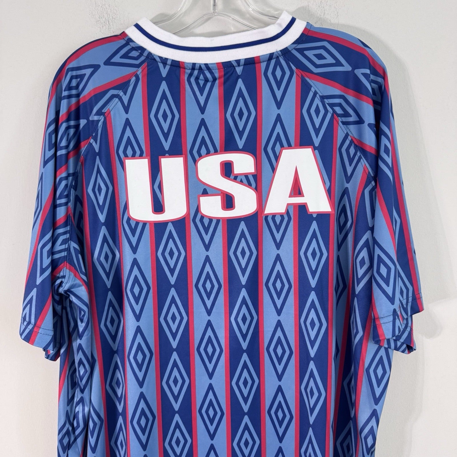Umbro USA Retro Soccer Jersey Men Medium Blue Blokecore Y2K Football Shirt NWT