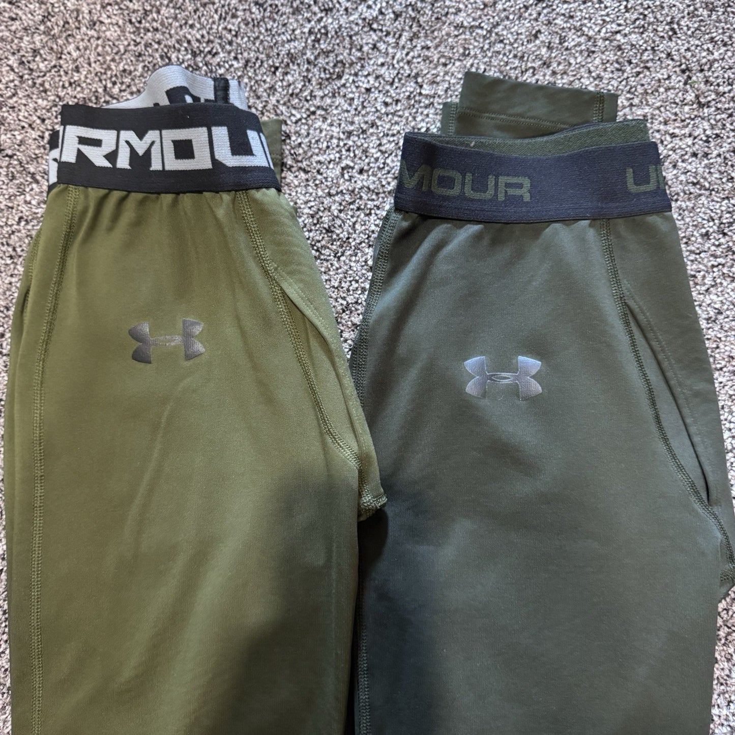 LOT Under Armour ColdGear Leggings Bundle Men’s Small Olive Green Compression