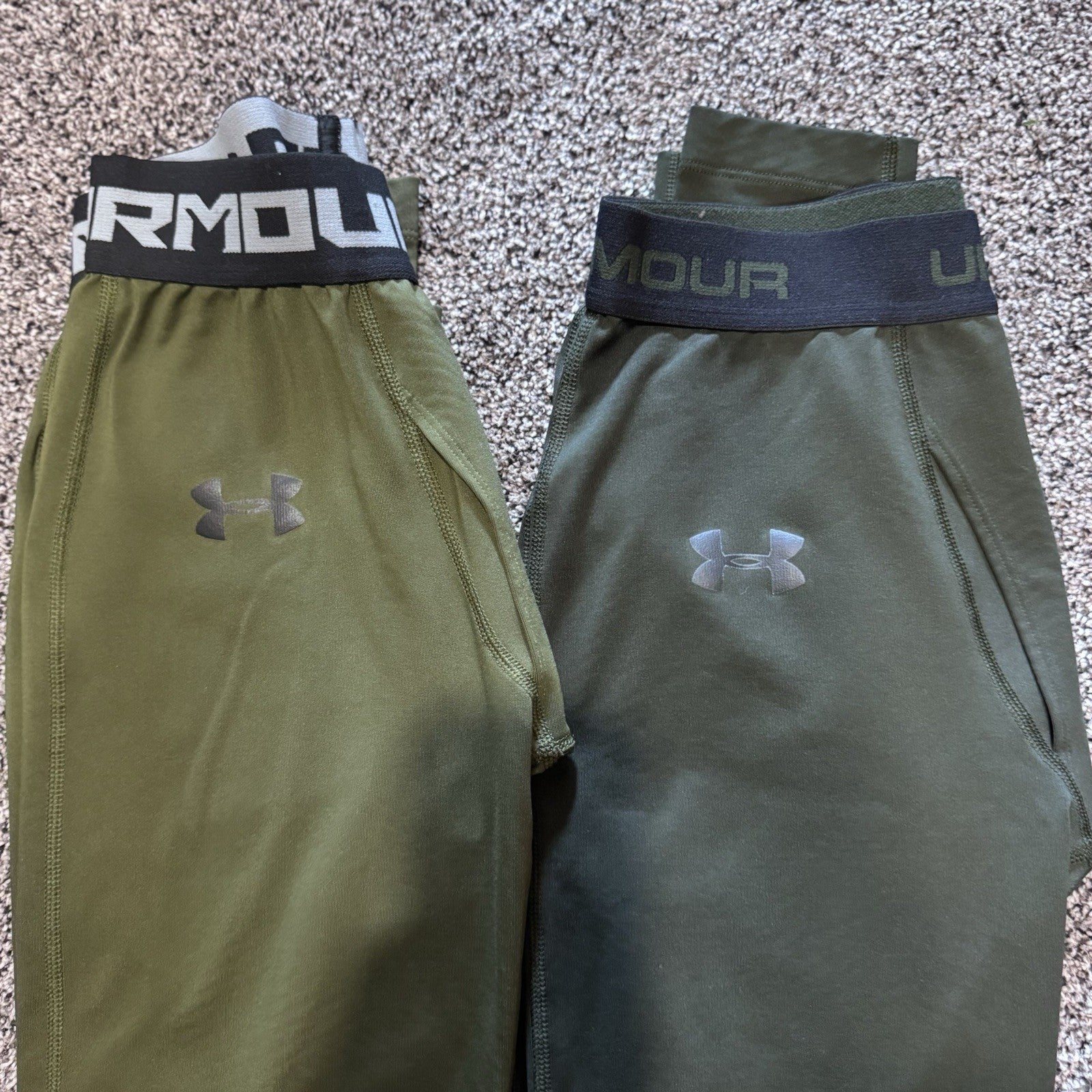 LOT Under Armour ColdGear Leggings Bundle Men’s Small Olive Green Compression