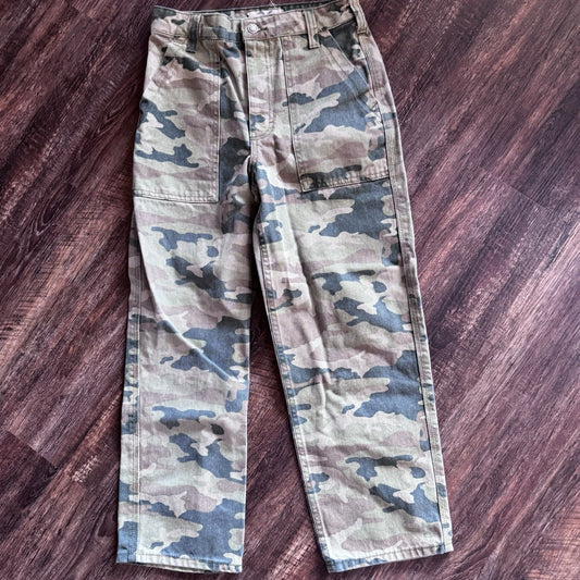Free People Remy Camouflage-Print Cotton Cropped Pants Size 26