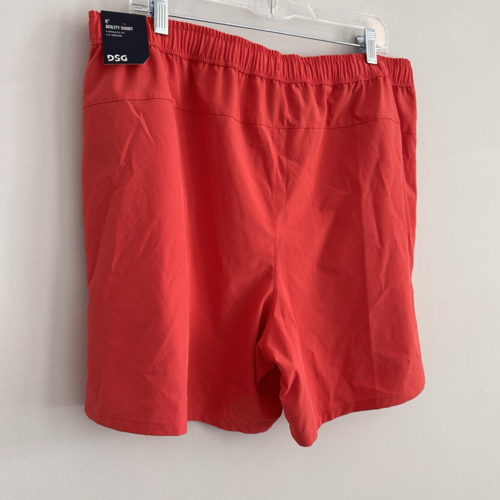 DSG Men's XL 6" Agility Woven Short Red Sun NWT Athletic Gym Running Training