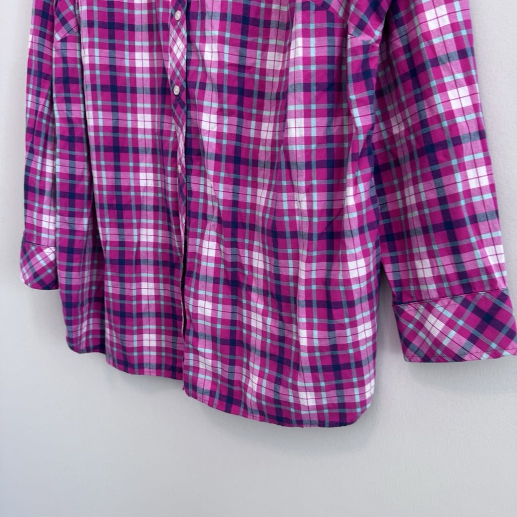 Talbots Women’s Plus 1X Top Lot Plaid Floral Cardigan Cotton 3Pc