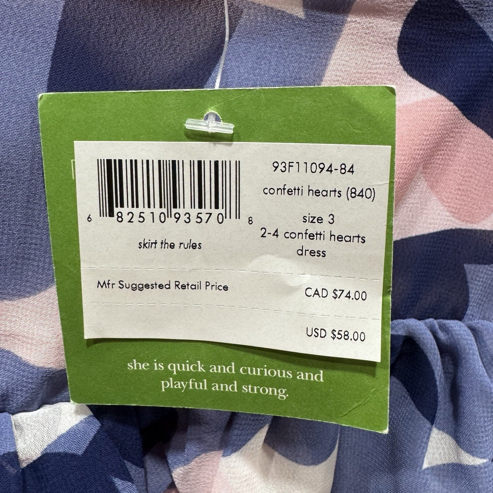 Kate Spade Girls Confetti Hearts Dress - Size 3 (2-4T) - NWT
