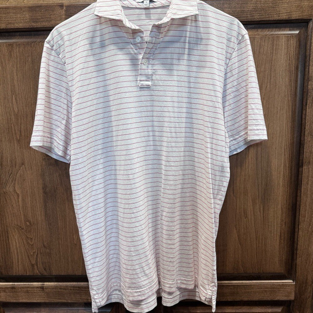 Peter Millar Crown Men's Small Primrose Harp Stripe Polo MSRP $115