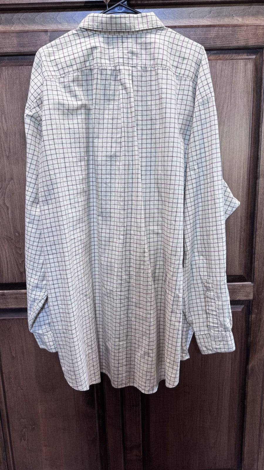 Ralph Lauren Button Down Shirt 3XLT Tall Beige Plaid Long Sleeve Pony