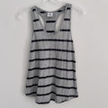 VICTORIA SECRET PINK TANK TOP Size XS Grey With Black Sequin Stripes Racer Back