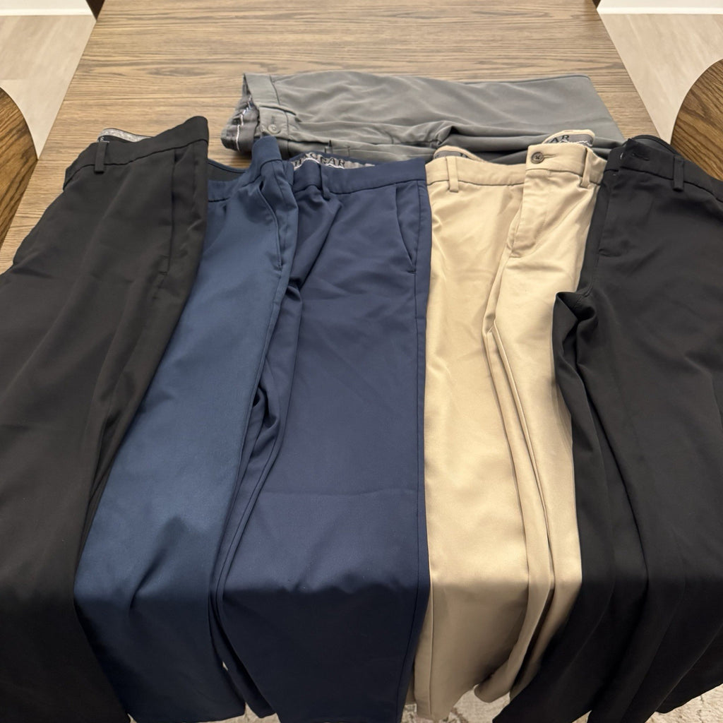 Haggar Cool 18 Pro Slim Fit Stretch Men’s Pants 34x32 Blue, Gray, Khaki, Black