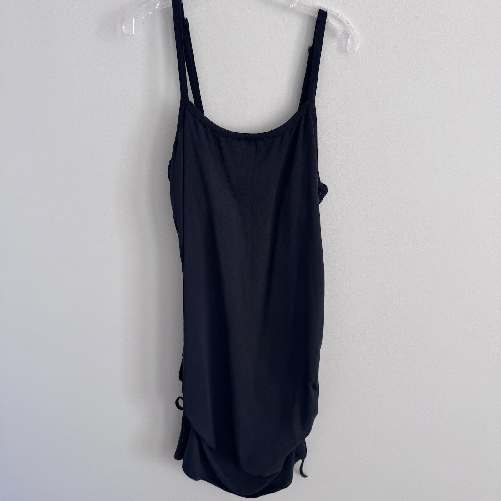 Adore Me Black Cami Slip Dress NWT Plus Size 2X Ruched Side