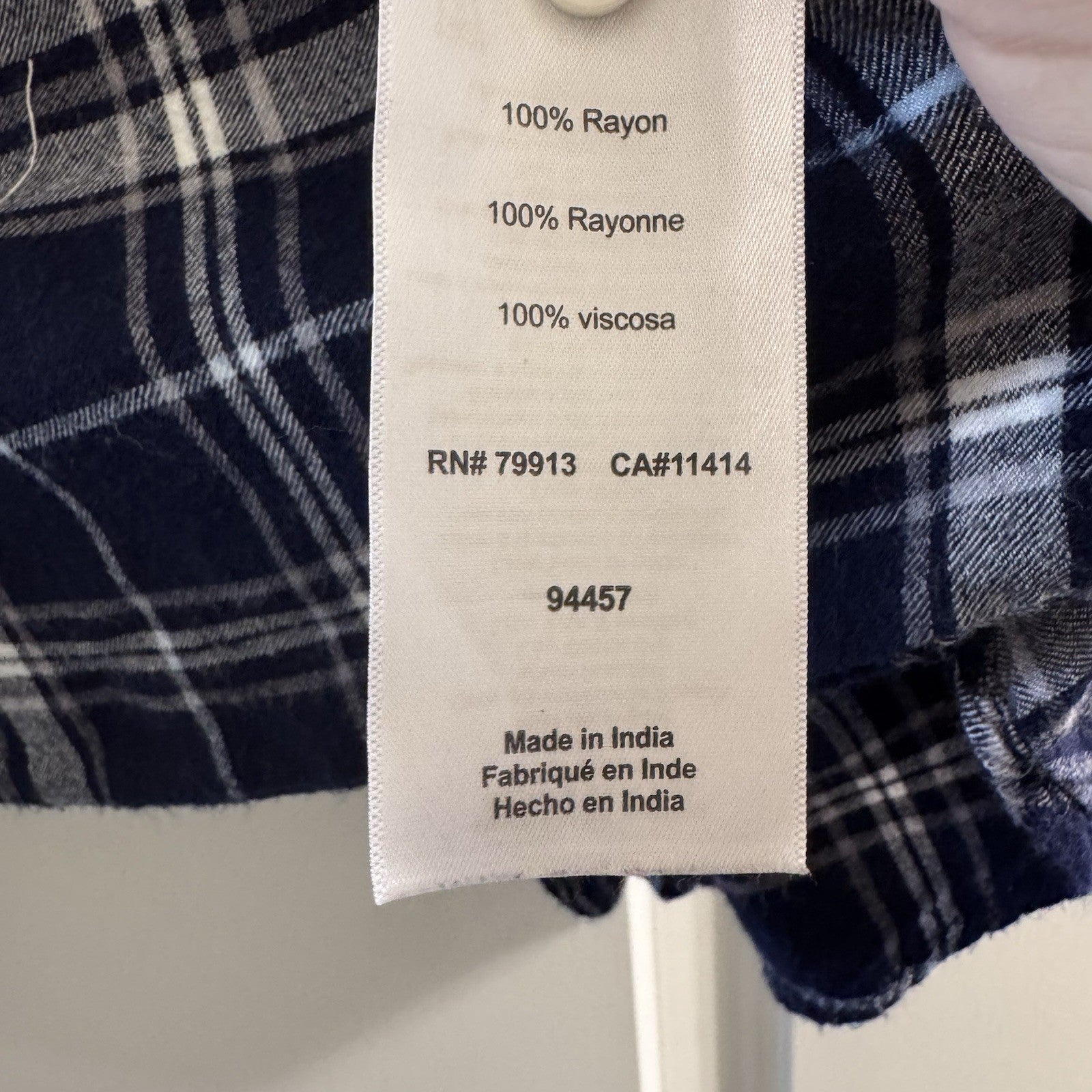 Motherhood Maternity Nursing Top M Navy Plaid Flannel Wrap Long Sleeve