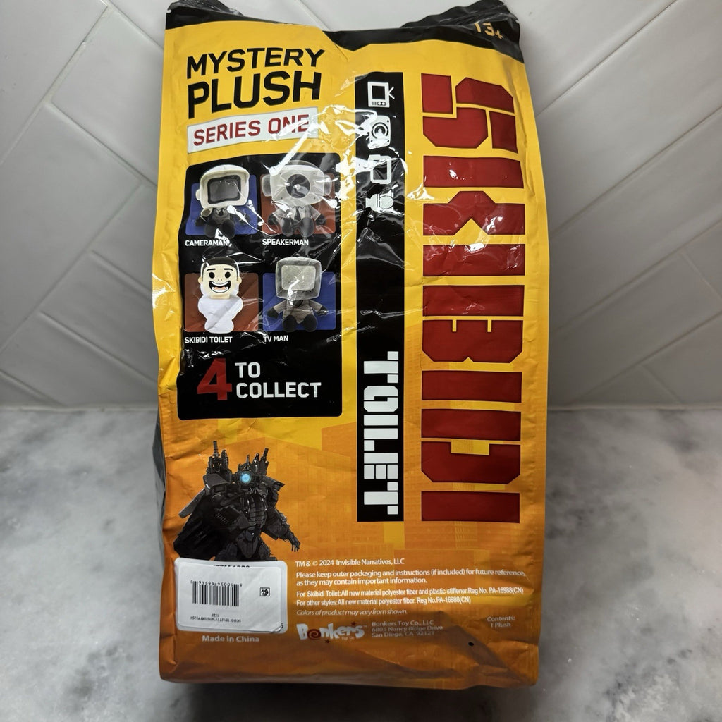 New & Factory Sealed Skibidi 11" Mystery Plush Series 1 Blind Bag.
