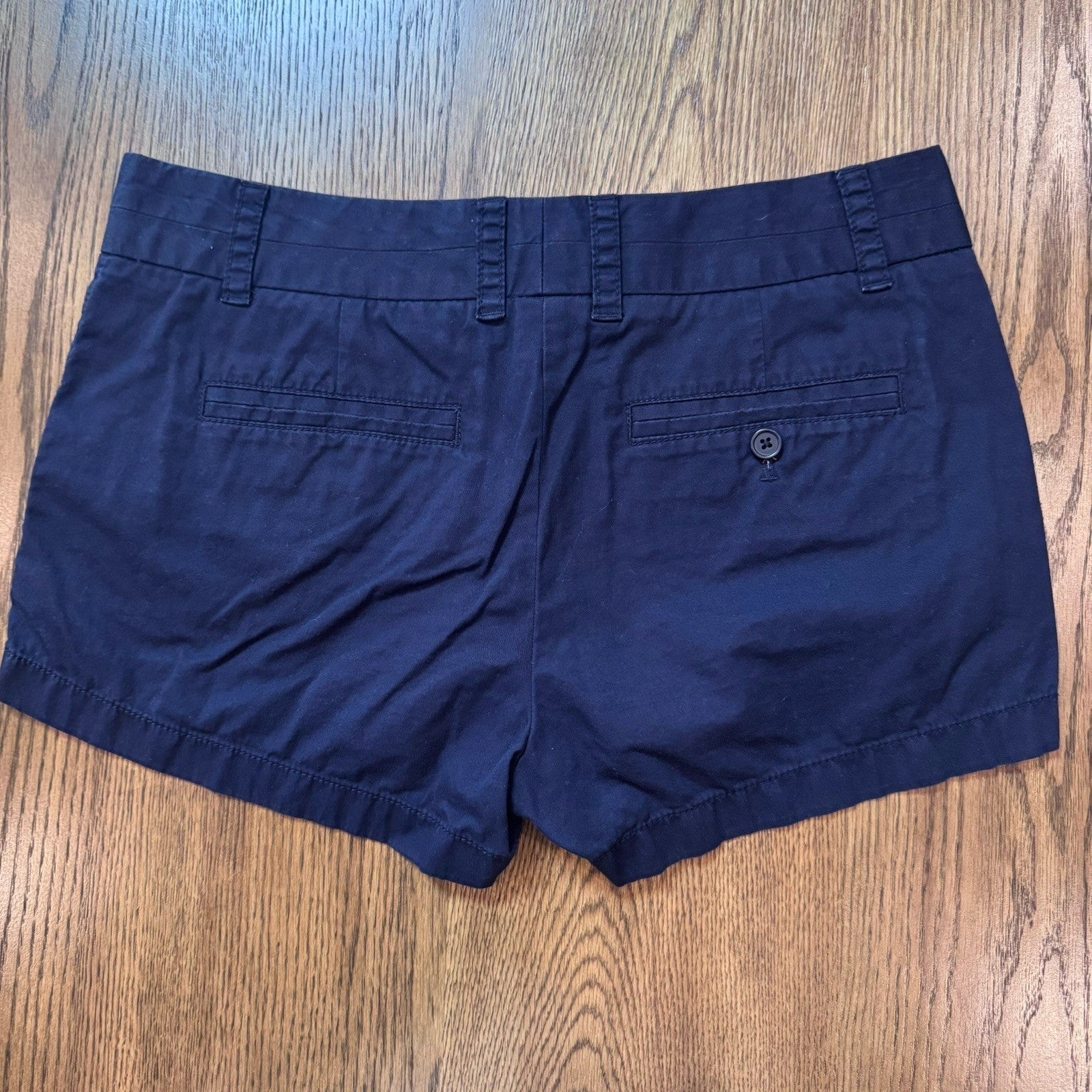 J. Crew Factory Navy Blue 100% Cotton Broken-In Chino Shorts Women's Size 6