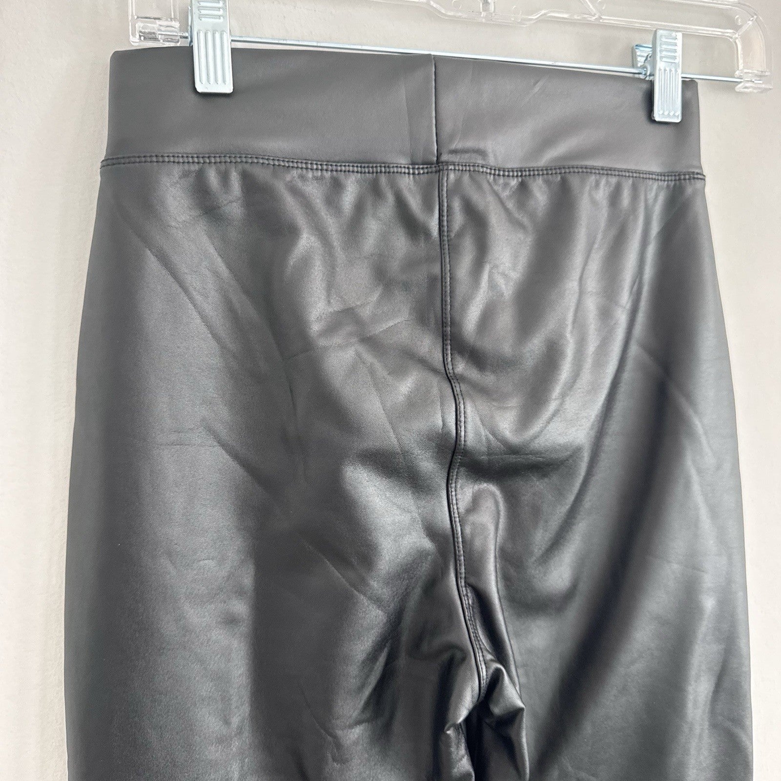 New Mix Faux Leather Leggings S Black High Rise Stretch NWT