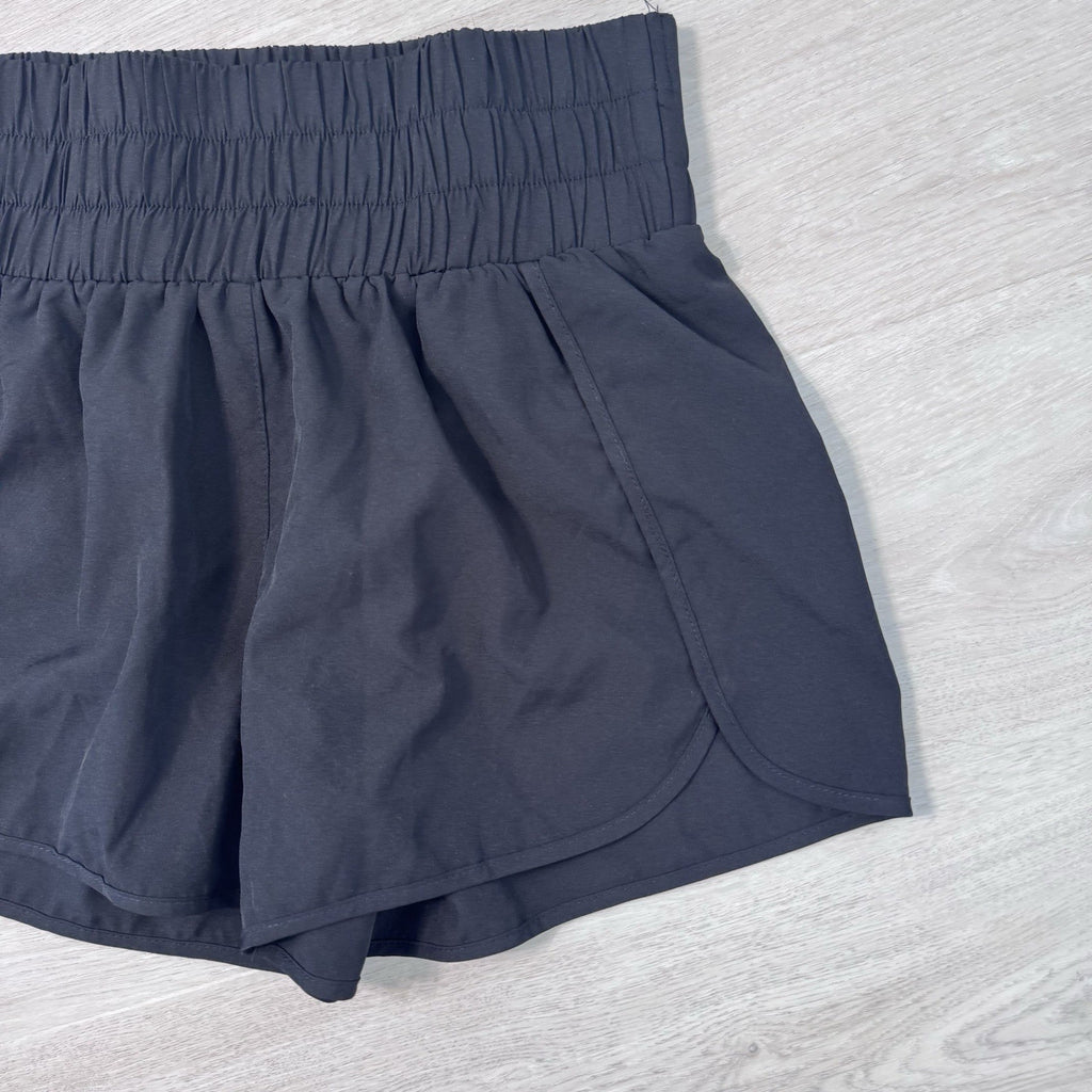 Pink Lily Wide Elastic Band Lined Lounge Athlete Shorts Black Size Large