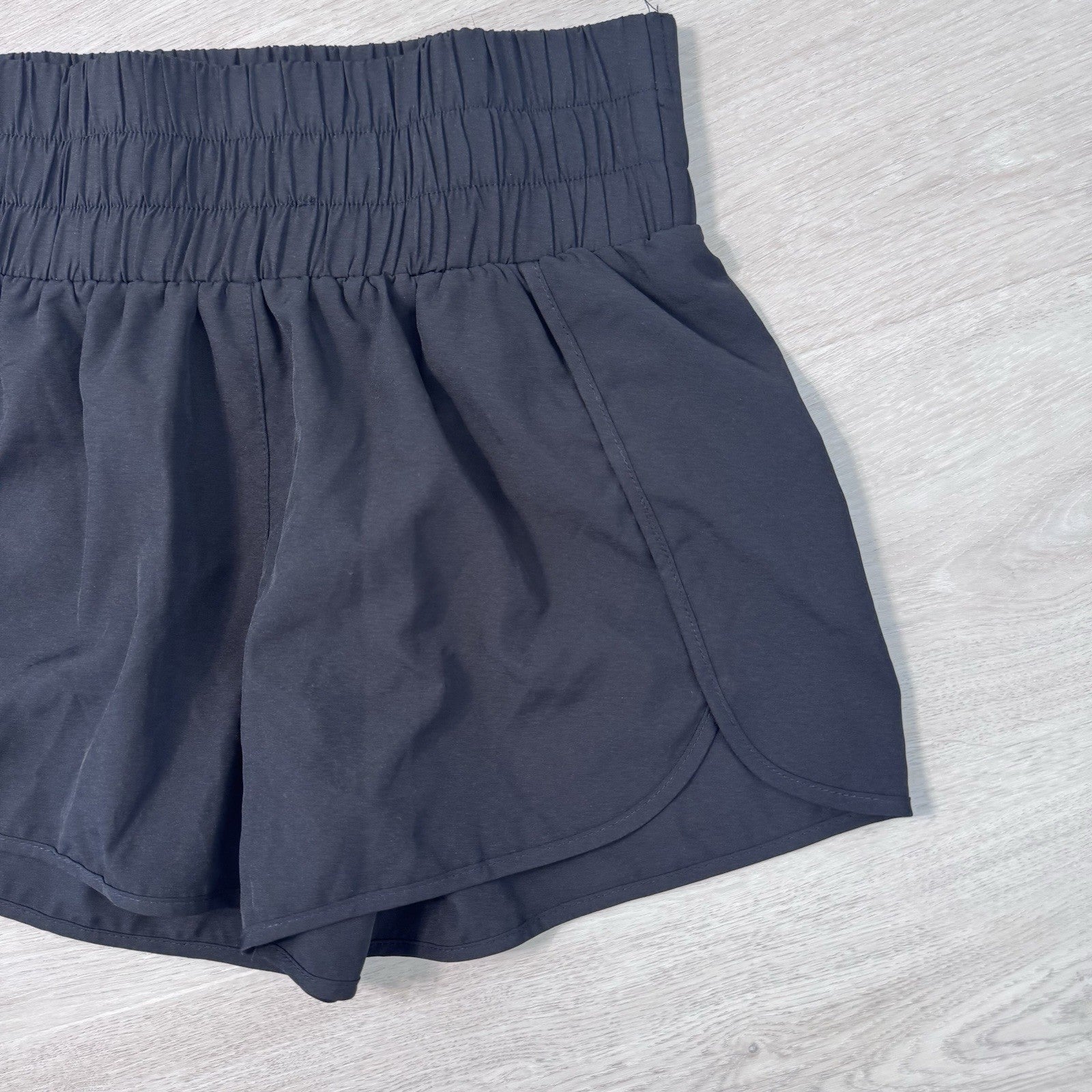 Pink Lily Wide Elastic Band Lined Lounge Athlete Shorts Black Size Large