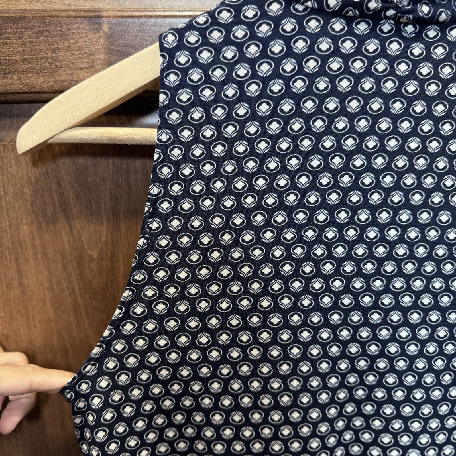 Max Studio Navy Blue Jumpsuit Size Medium Geometric Print