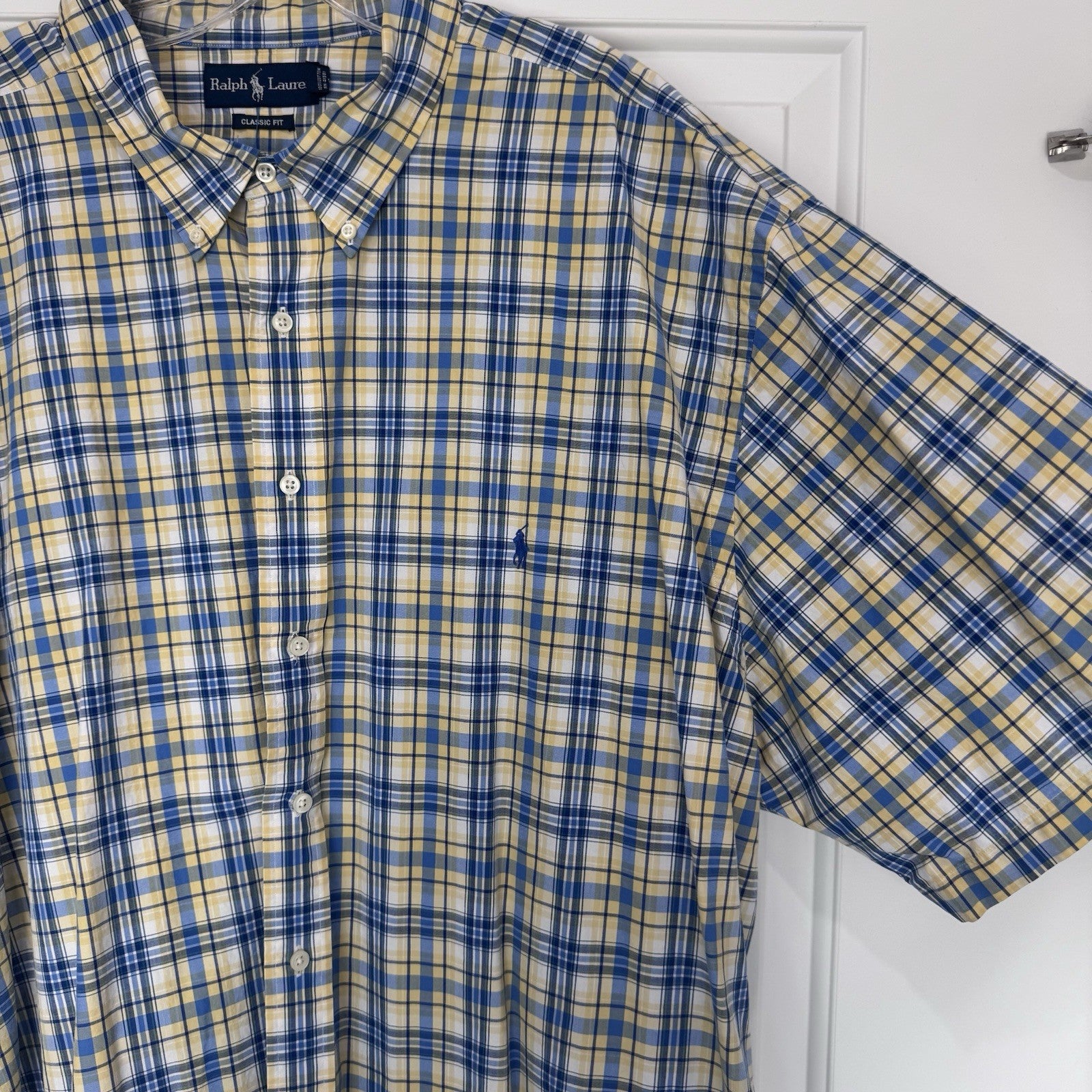 Ralph Lauren Classic Fit Plaid Button Down Shirt Mens 3XLT Big Tall