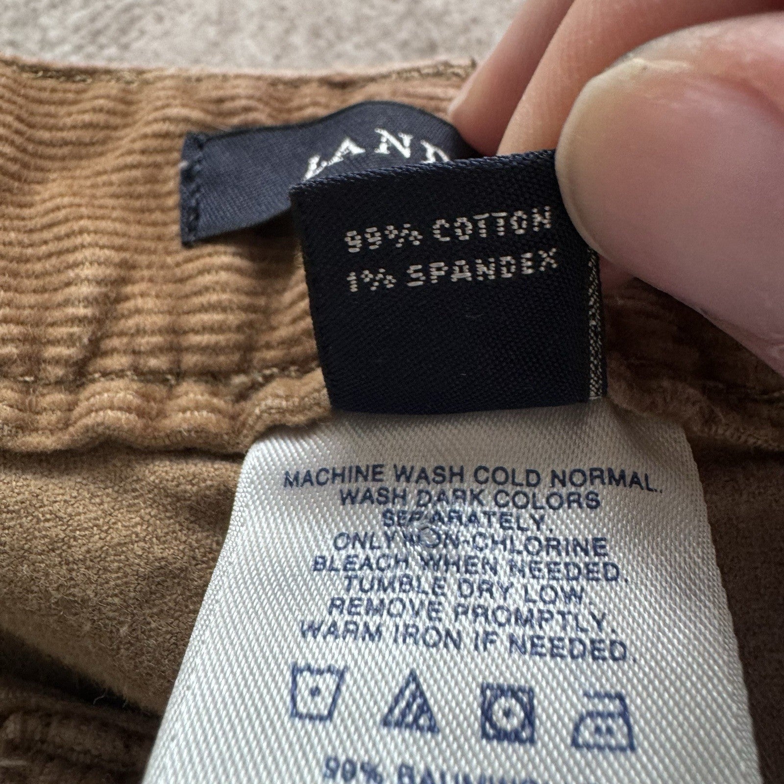 Lands End Corduroy Pants Womens 8 Fit 1 Brown Stretch Straight