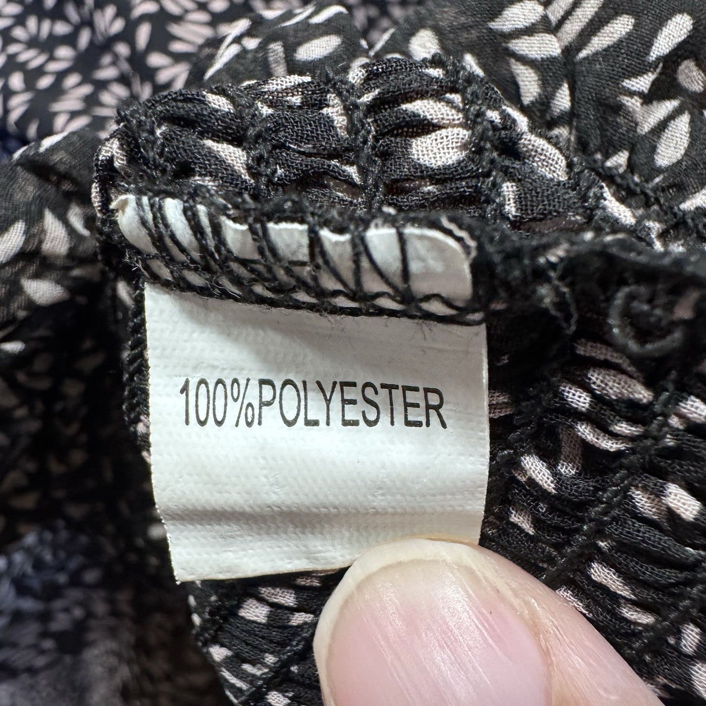 Princess Polly Smocked Peplum Top US 2 Black White Floral Print Long Sleeve