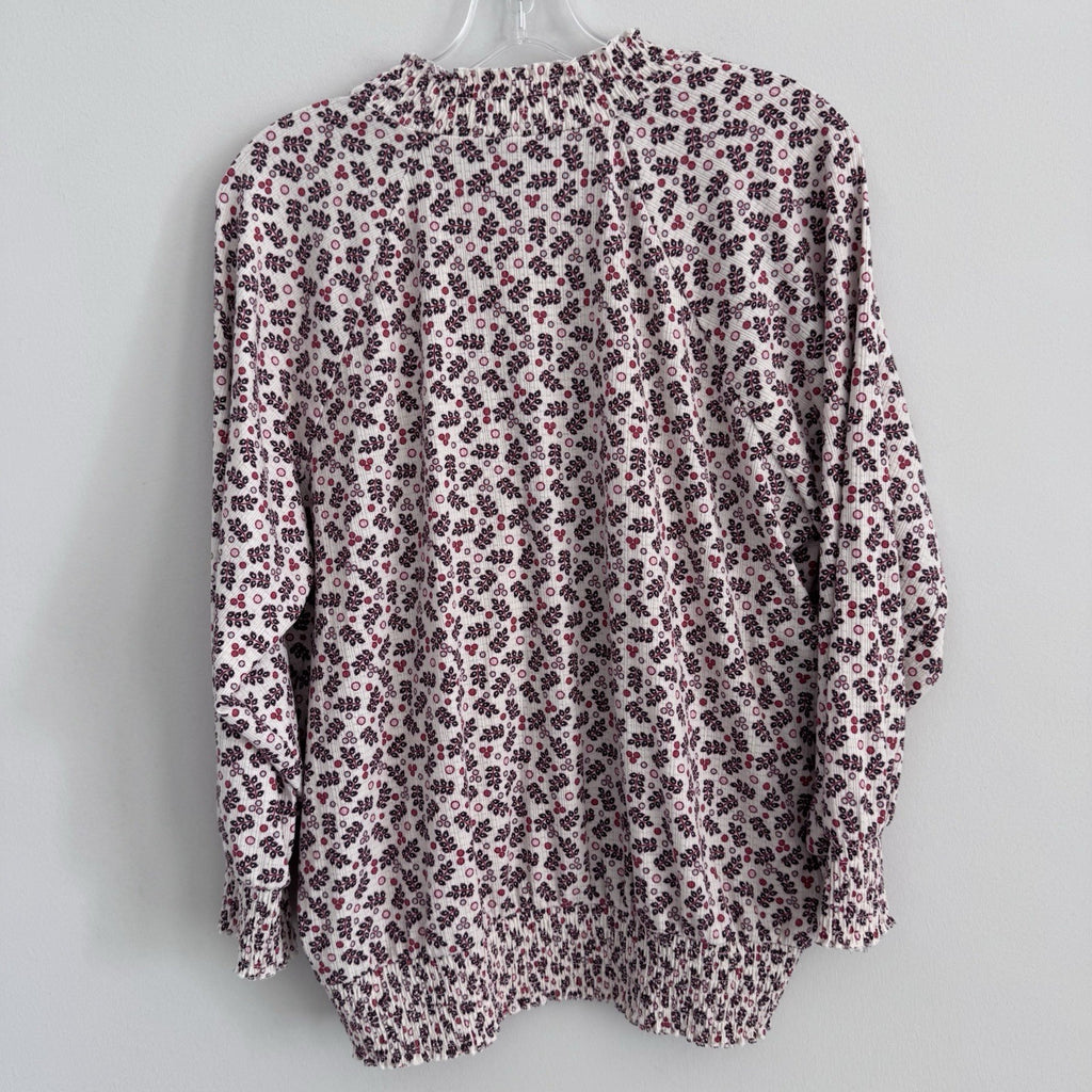 Torrid Size 1 Floral Smocked Long Sleeve Blouse Boho Top 1X