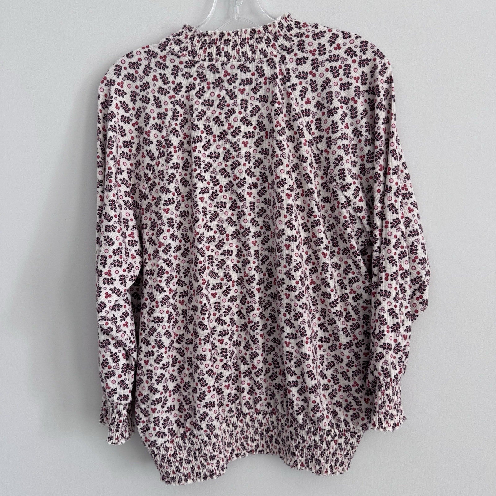 Torrid Size 1 Floral Smocked Long Sleeve Blouse Boho Top 1X