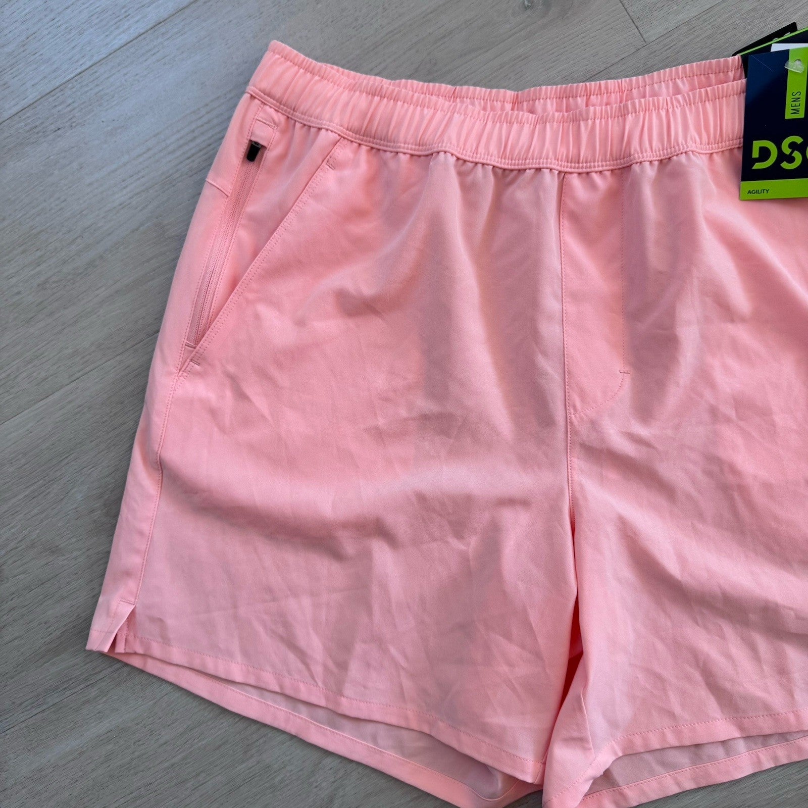 DSG Mens 6” Agility Woven Athletic Shorts Pink Ray Size M NWT