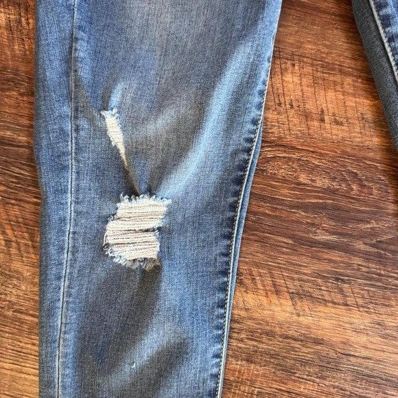 Size 26 Lularoe high rise skinny jeans with distressed knee details