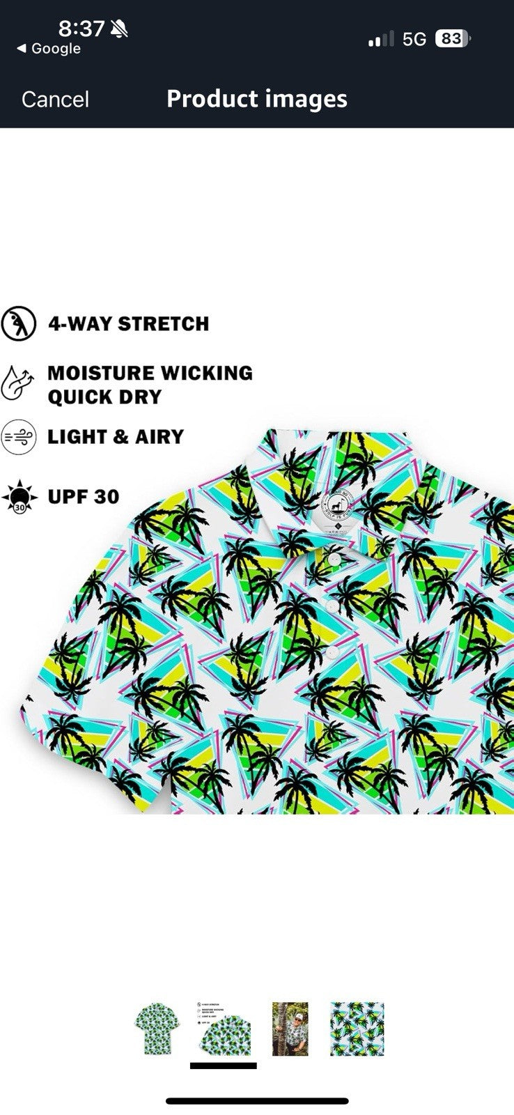 Men’s 3X Palm Tree Polo Shirt | Tropical Retro Print | Fun In The Sun