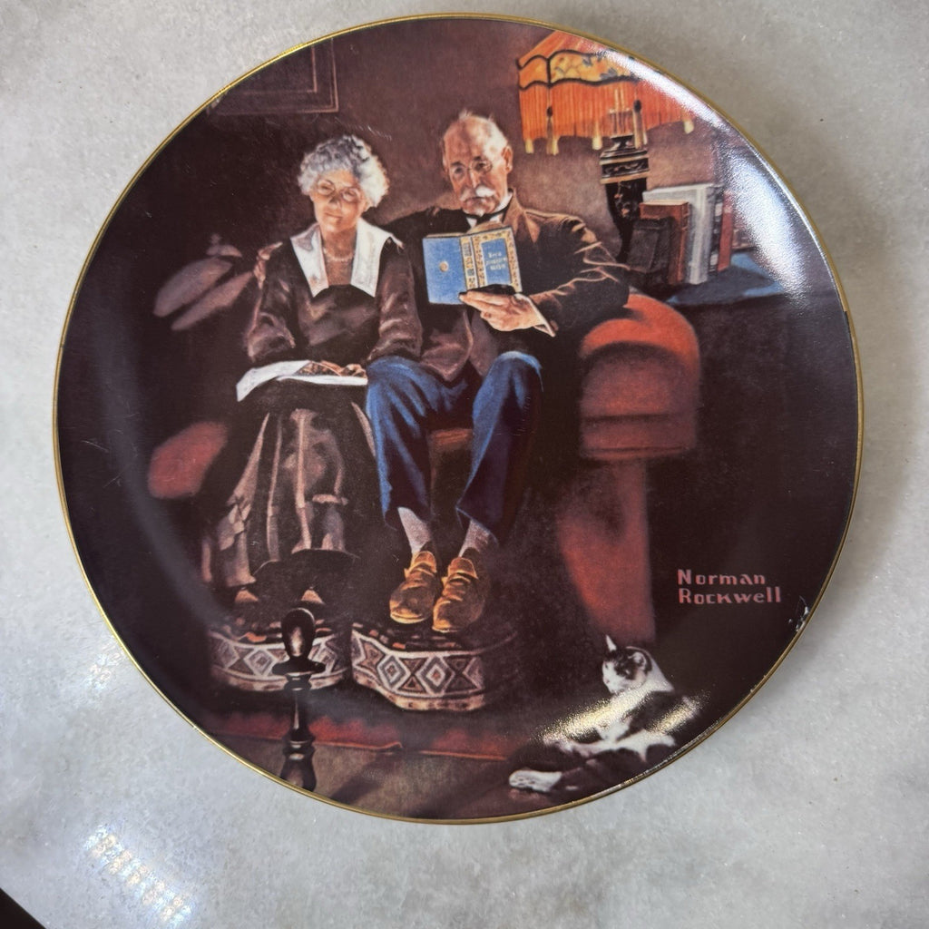 VINTAGE KNOWLES NORMAN ROCKWELL "Evening's Ease" Collector Plate LIMITED EDITION