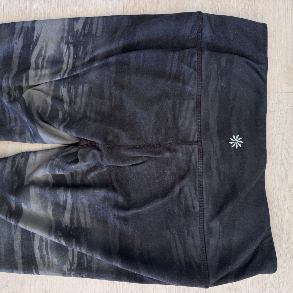 Athleta High Rise Leggings Women’s Small Black Gray Abstract Print
