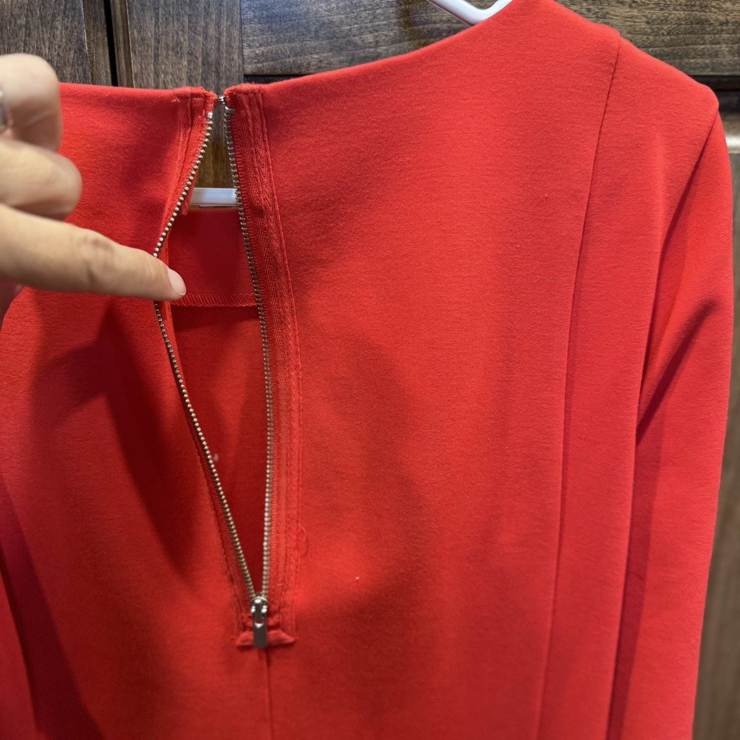 J.Crew Red Sheath Dress Size Small Long Sleeve Back Zip Ponte Knit FA16