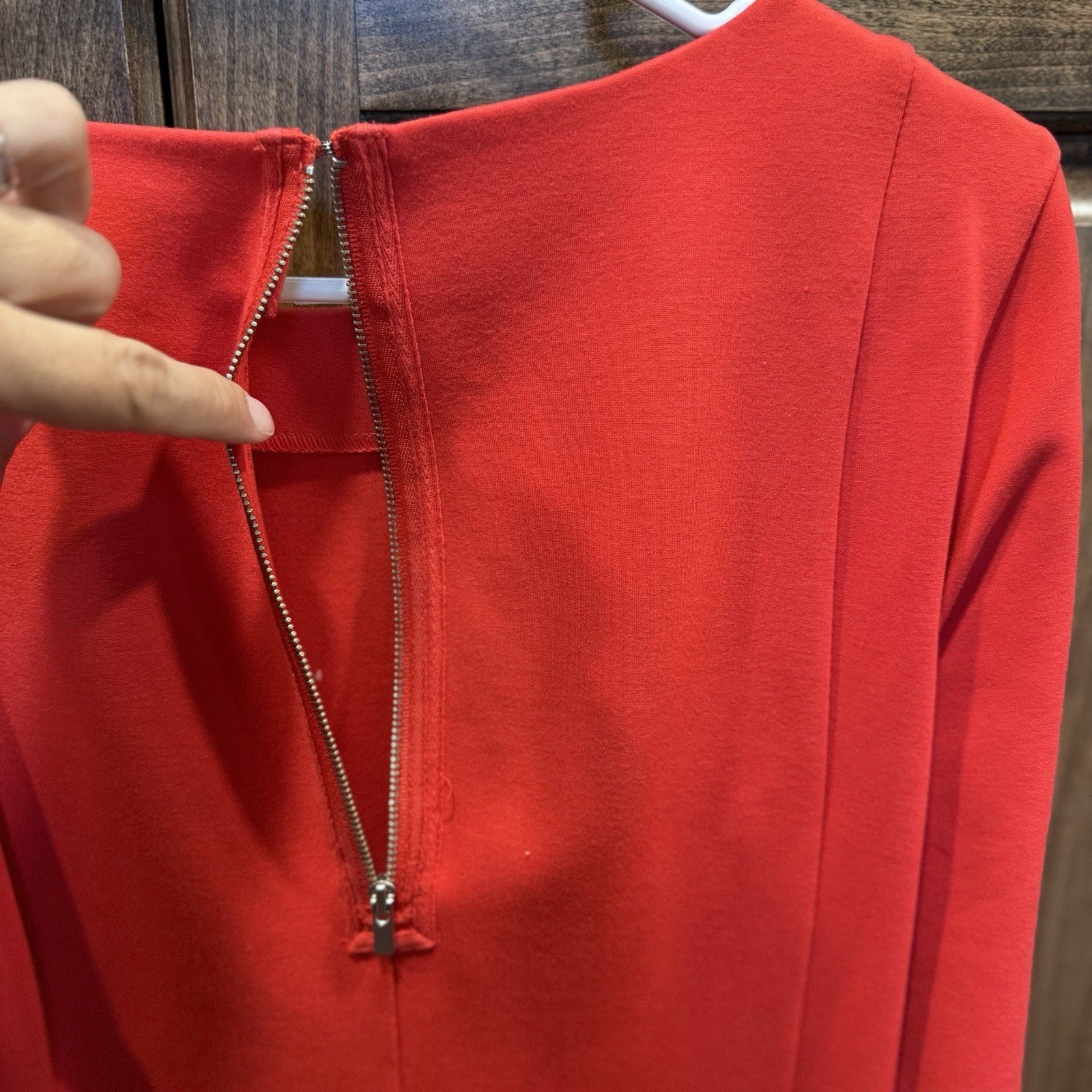 J.Crew Red Sheath Dress Size Small Long Sleeve Back Zip Ponte Knit FA16