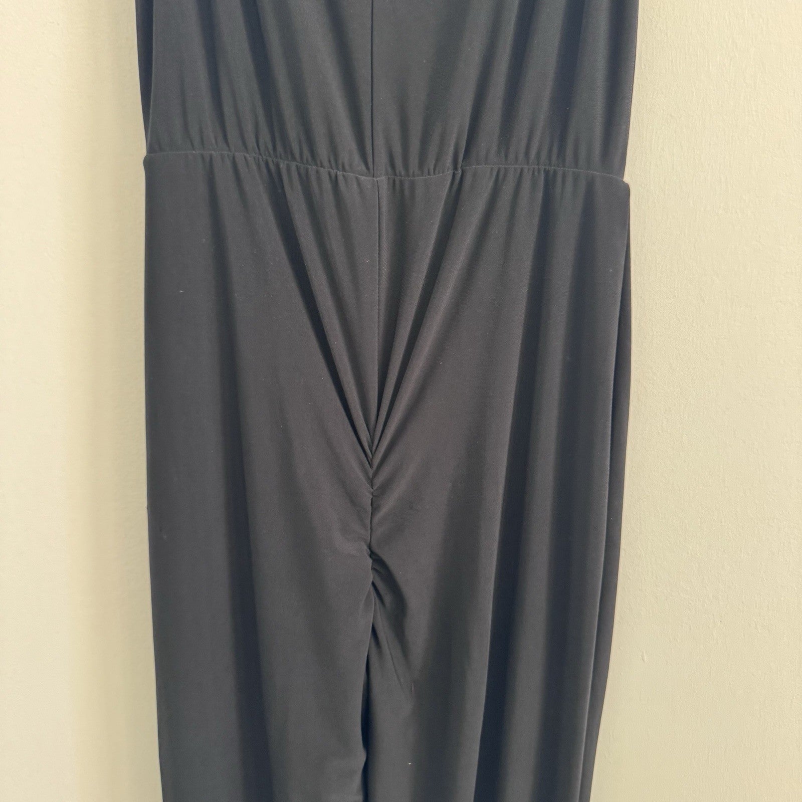 Express Women M Navy Sleeveless Jumpsuit Wide Leg Stretch Made USA