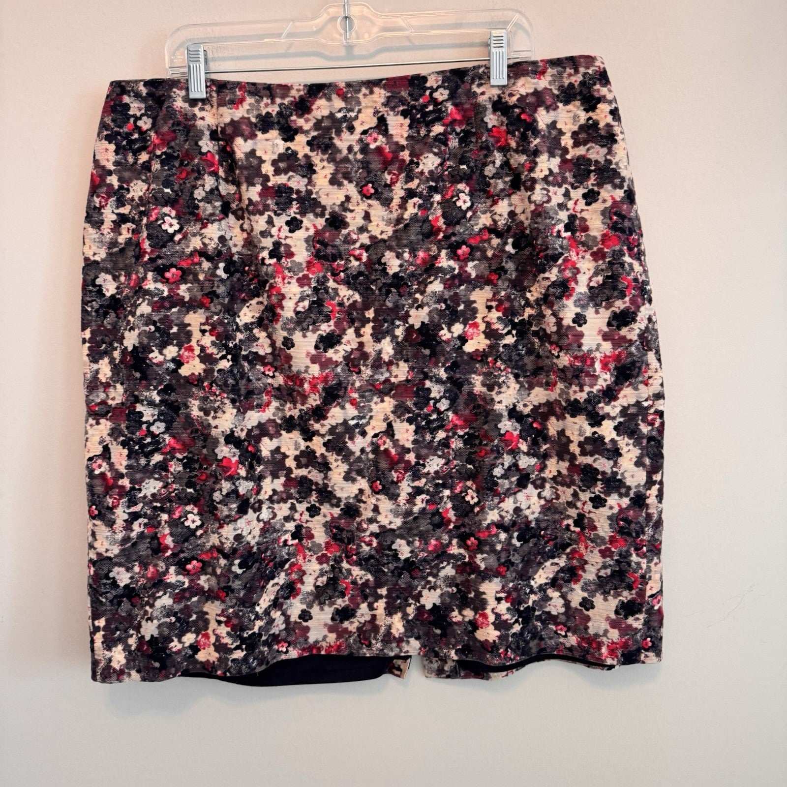 Talbots Women’s Skirt Lot 18W Blue Career Floral Textured Lined 2pc