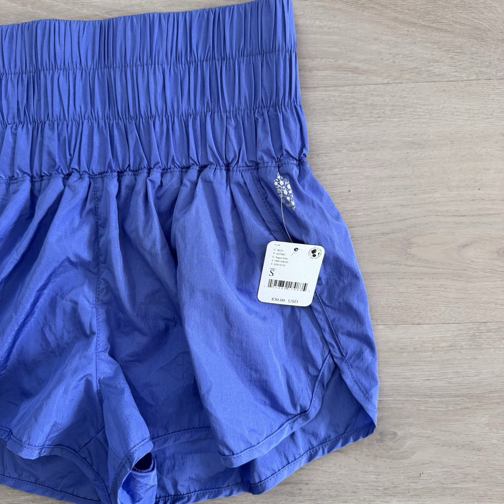 FP Movement Shorts Small Hague Blue Smocked Waist NWT