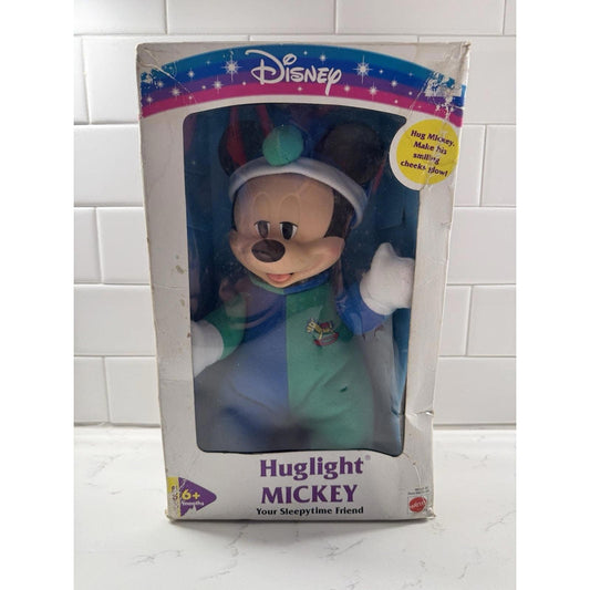 Vintage Huglight Mickey Mouse 13" Plush Toy Mattel Sleepytime Friend Glow NEW