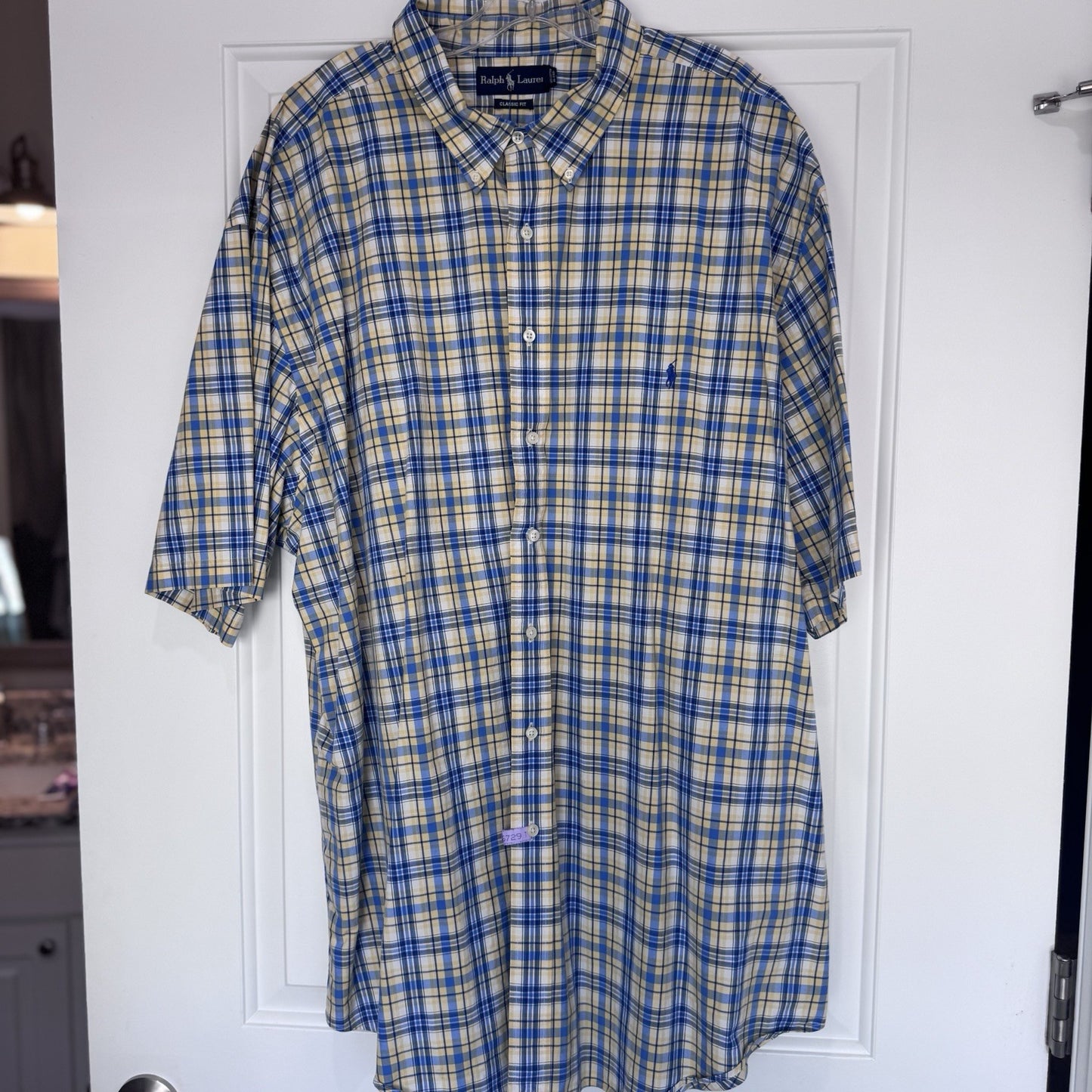 Ralph Lauren Classic Fit Plaid Button Down Shirt Mens 3XLT Big Tall