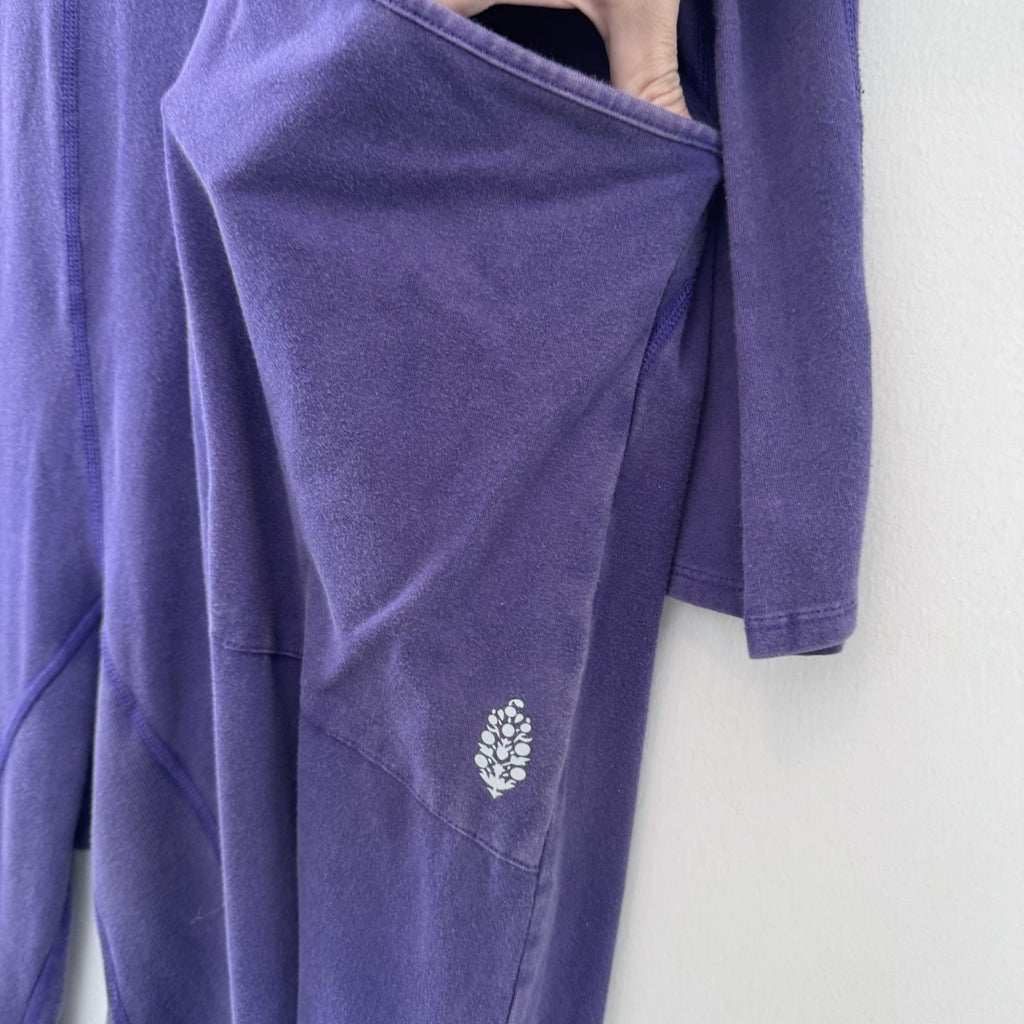 NWT Free People FP Movement Jumpsuit Medium Purple Hooded Lounge One Piece