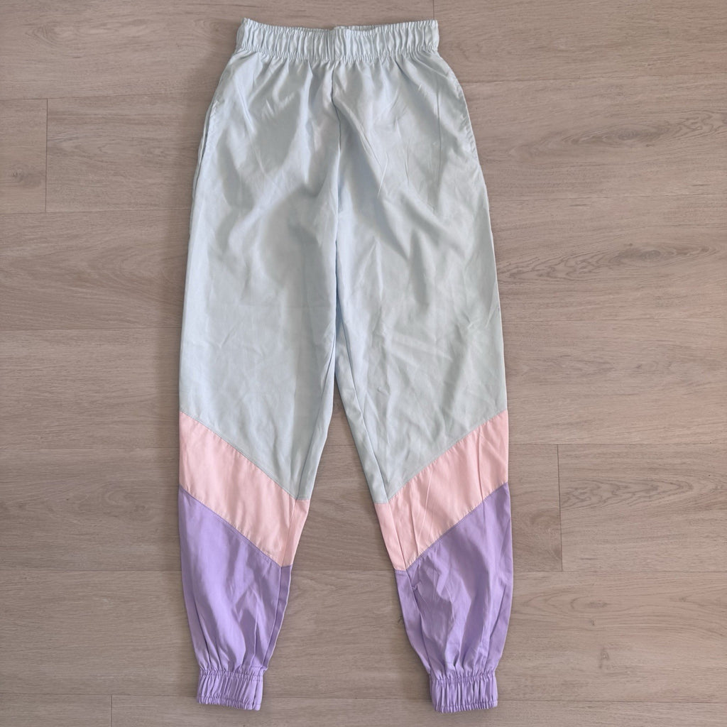 PrettyLittleThing Contrast Panel Joggers Blue Peach US 4 NWT