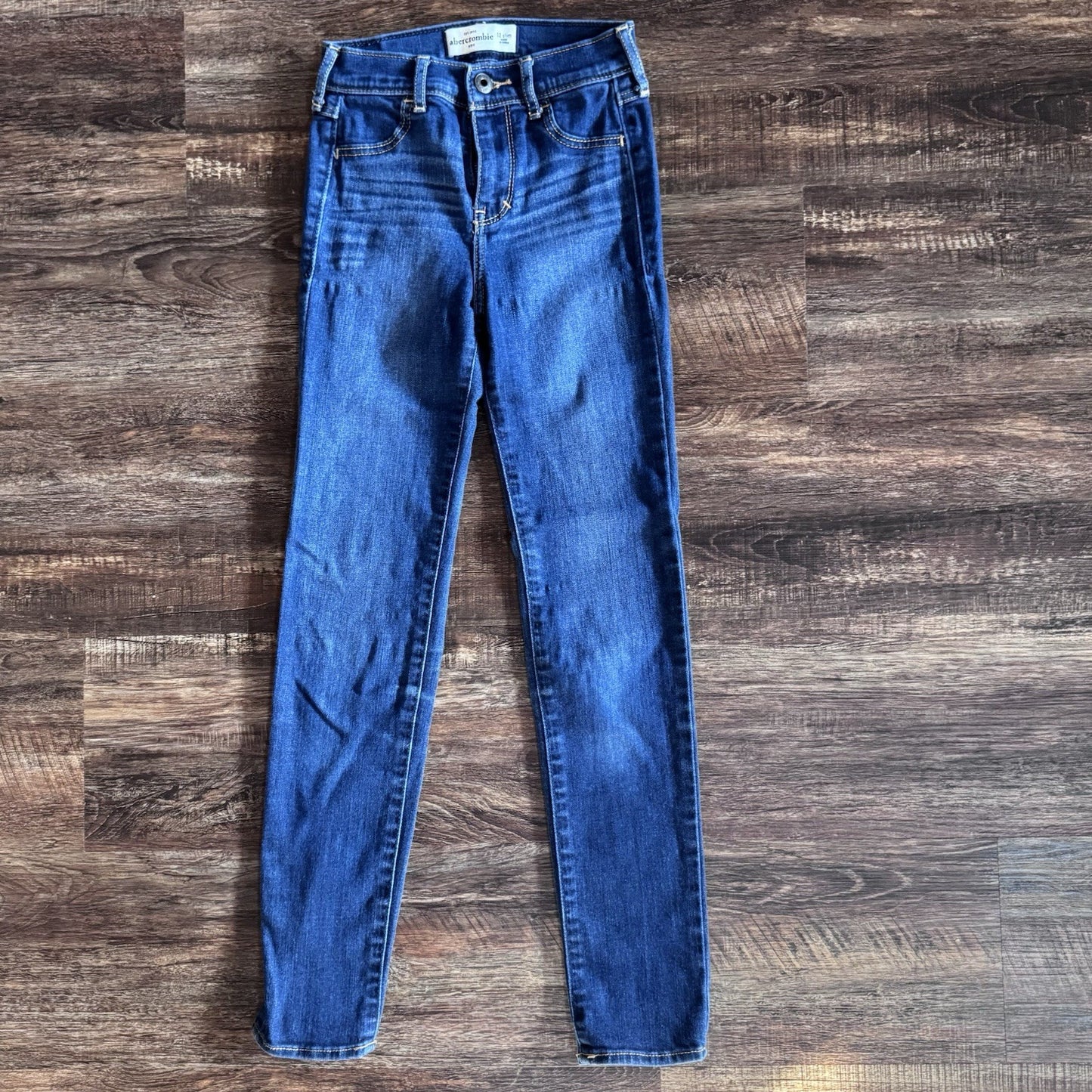Abercrombie Kids Girls 12 Slim Skinny Jeans Dark Wash Denim Stretch 