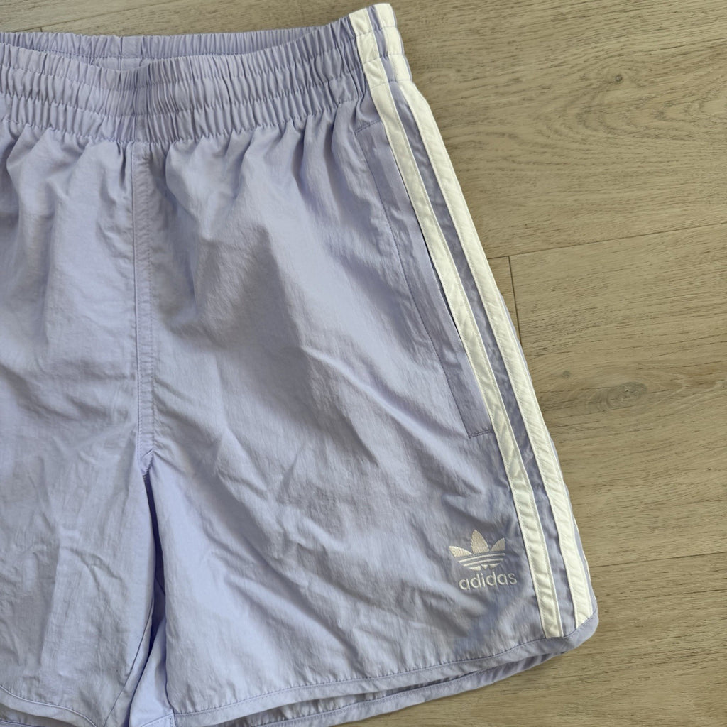 NWT Adidas Originals Sprinter Shorts Violet Tone XS 3 Stripe Zip Pocket