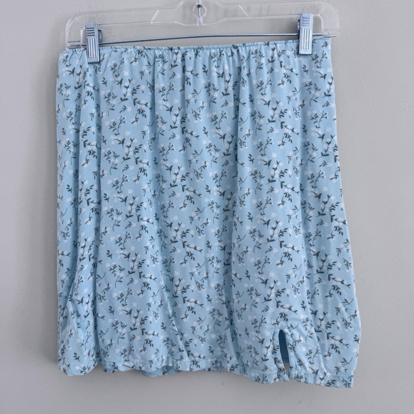 Hollister Floral Mini Skirt Womens Large Blue Cottagecore Y2K