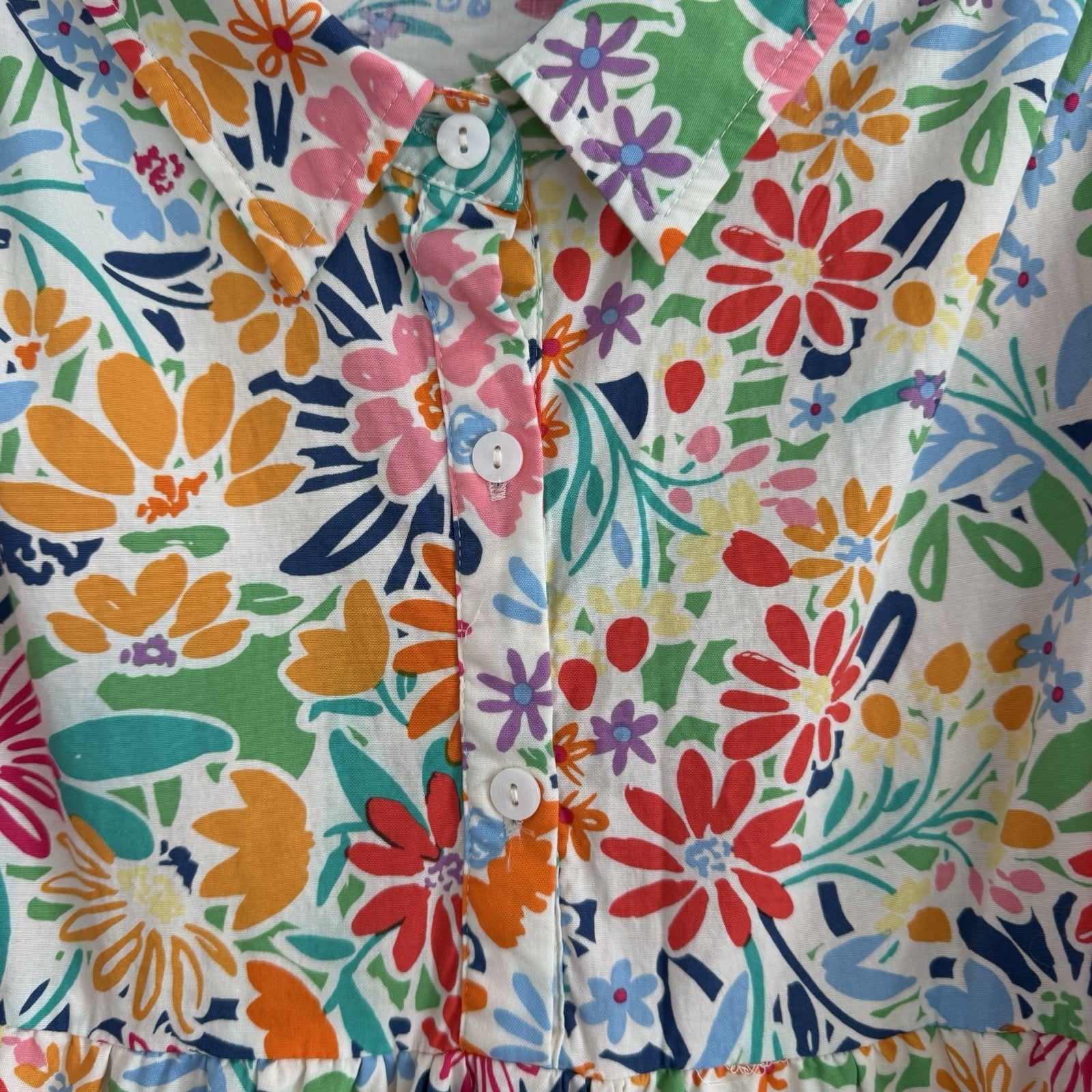 Blue B Collection Small Floral Tiered Dress Pink Sequin Sleeves 