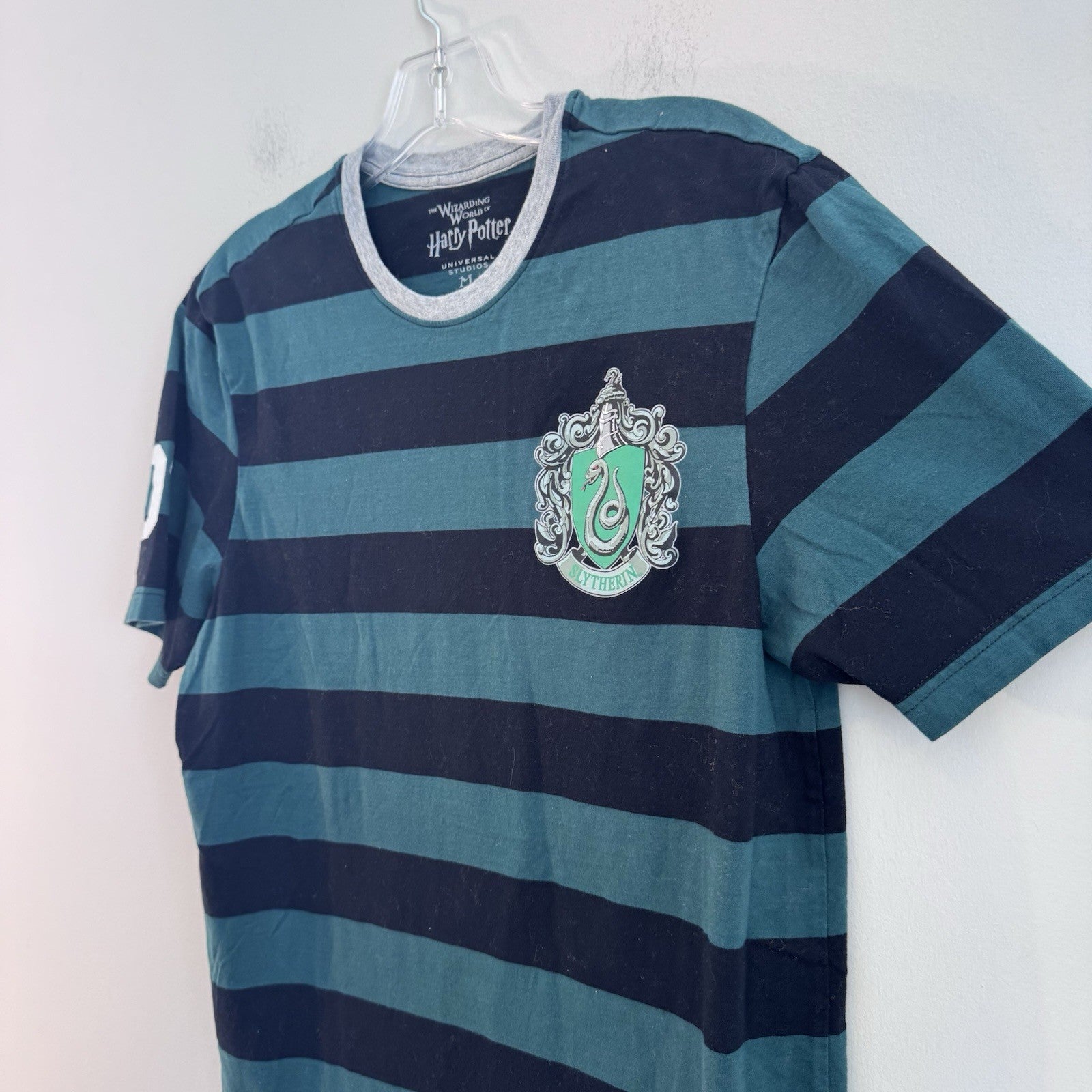 Wizarding World Harry Potter Universal Studios Slytherin Striped Shirt Adult Med