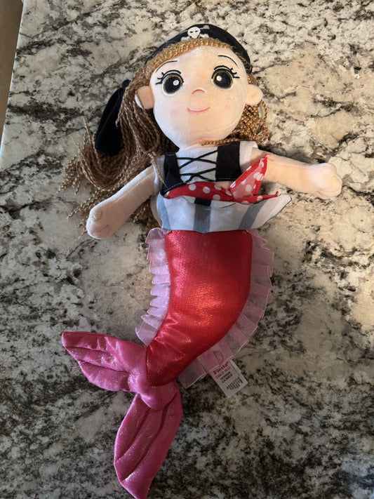 Vintage Fiesta Mermaid Pirate Girl Plush Doll. Sparkles