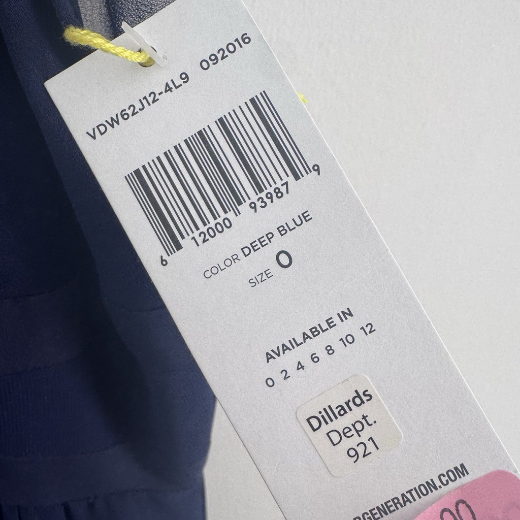 Vince Camuto Deep Blue Maxi Dress Size 0 Sleeveless Formal NWT