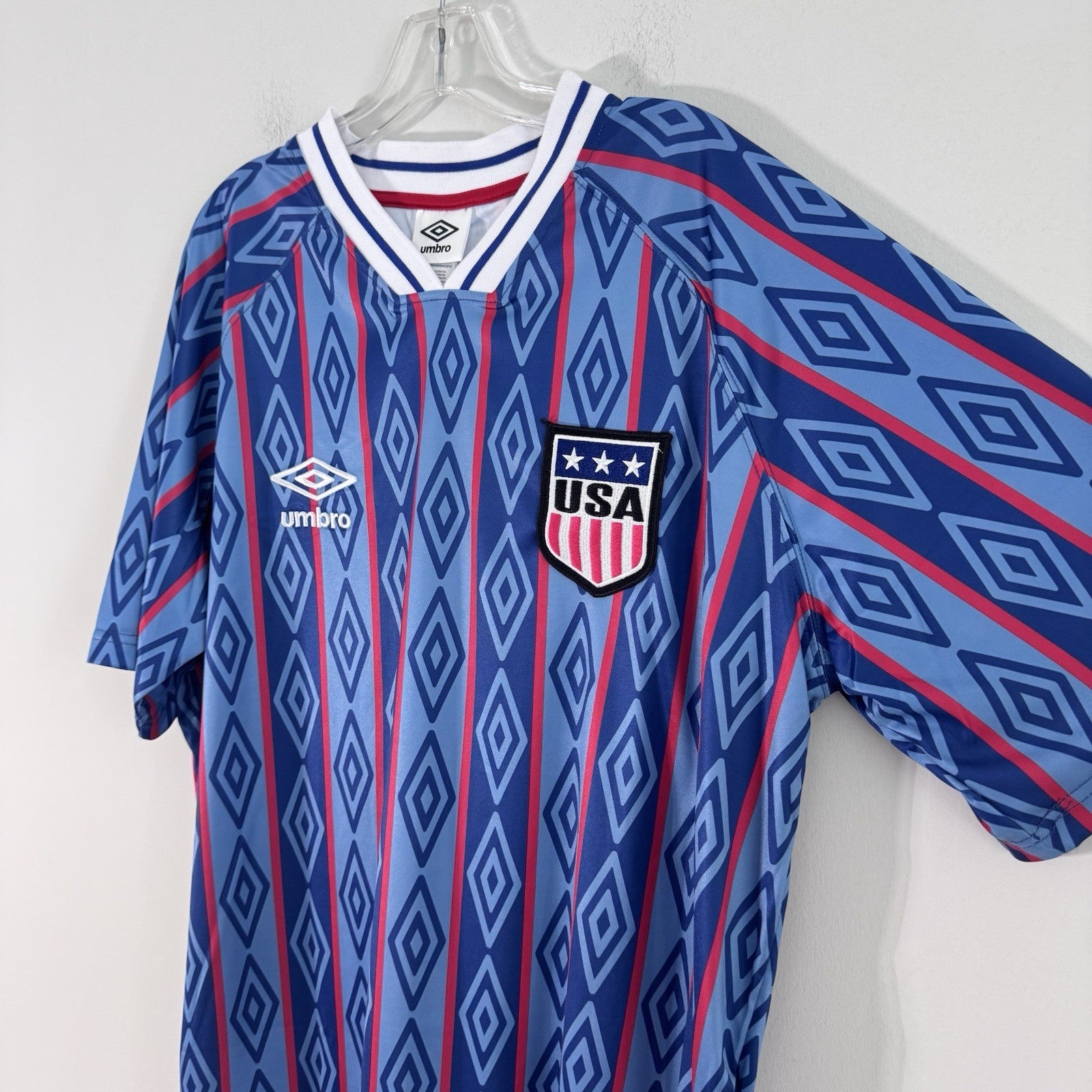 Umbro USA Retro Soccer Jersey Men Medium Blue Blokecore Y2K Football Shirt NWT