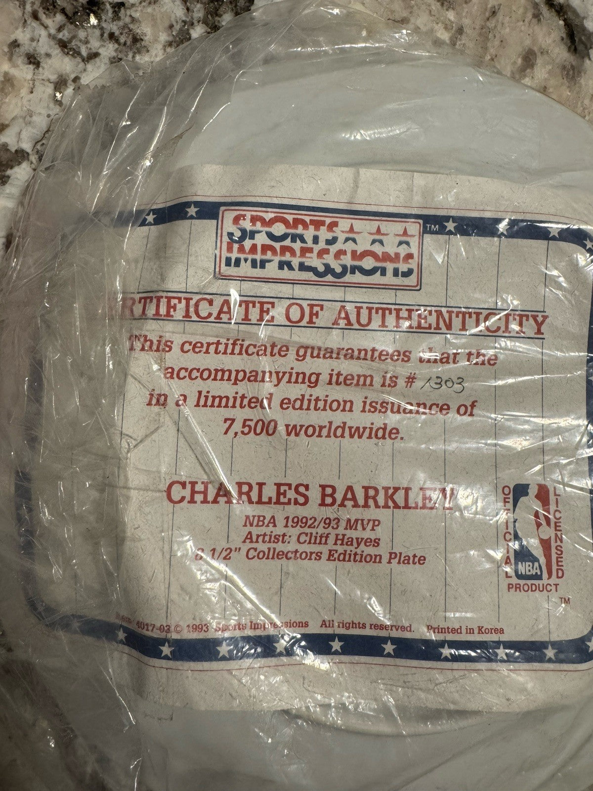 CHARLES BARKLEY Phoenix Suns NBA Basketball Sports Impressions Collector Plate