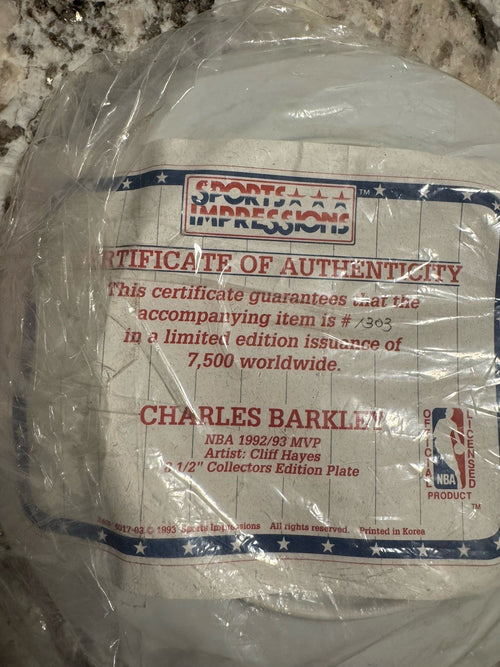CHARLES BARKLEY Phoenix Suns NBA Basketball Sports Impressions Collector Plate