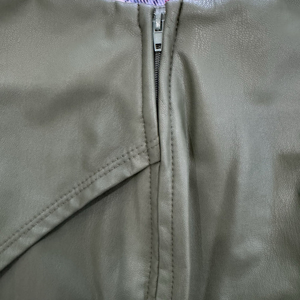 Altar’d State Olive Faux Leather Skort Skirt Shorts M Wrap Mini USA