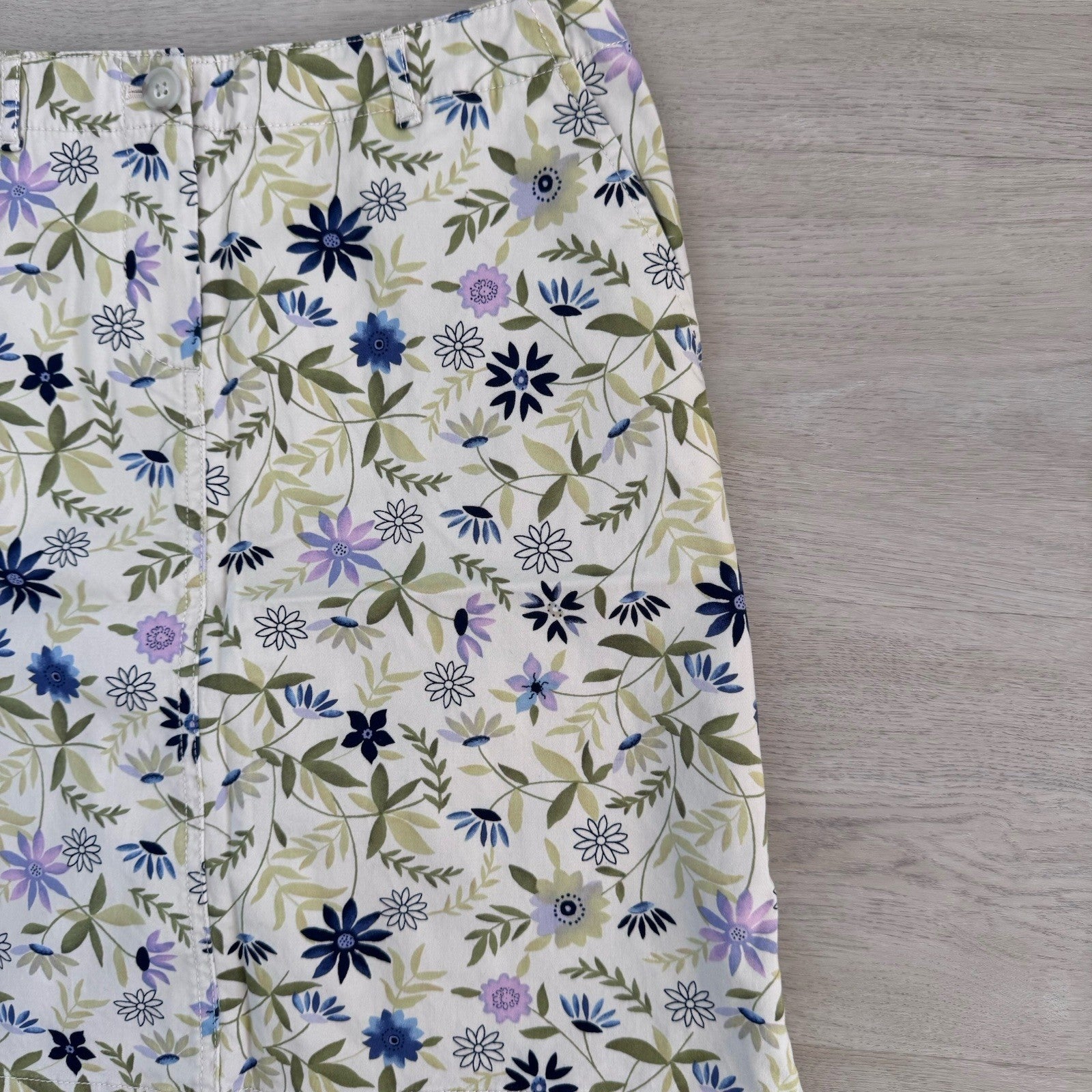 J Jill Women’s Live In Chino Floral Mini Skirt 2P Cotton Stretch